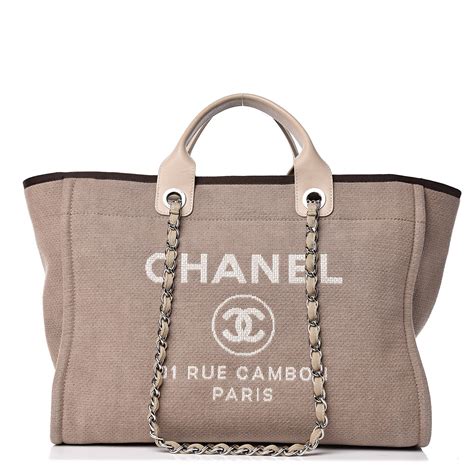 chanel deauville canvas tote ioffer|Chanel deauville tote for sale.